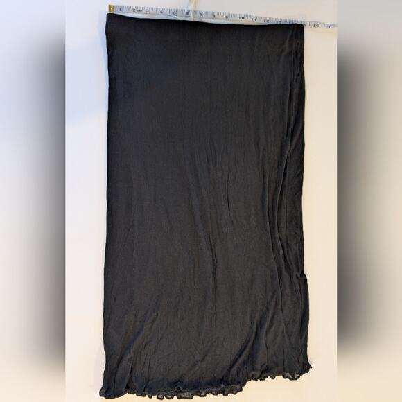 Khaite Black Jersey Knit Ribbed Midi Skirt Black Sz M Medium - Picture 3 of 5